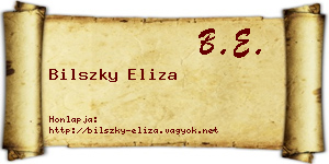 Bilszky Eliza névjegykártya
